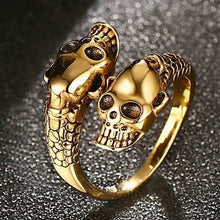 Load image into Gallery viewer, Fan Retro Gothic Punk Men Rings Trendy Skull Wolf Dragon Male Rings