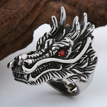 Load image into Gallery viewer, Fan Retro Gothic Punk Men Rings Trendy Skull Wolf Dragon Male Rings