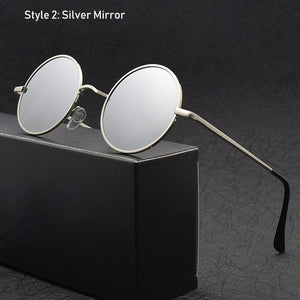 Round sunglasses metal sash